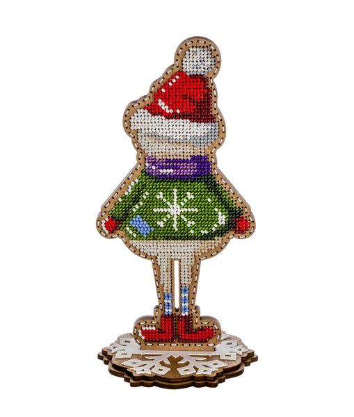 Bead Embroidery Kit On Wood, Christmas decoration, Wonderland Crafts FLK-299