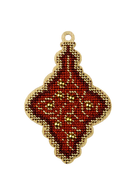 Bead Embroidery Kit On Wood, Christmas decoration, Wonderland Crafts FLK-446