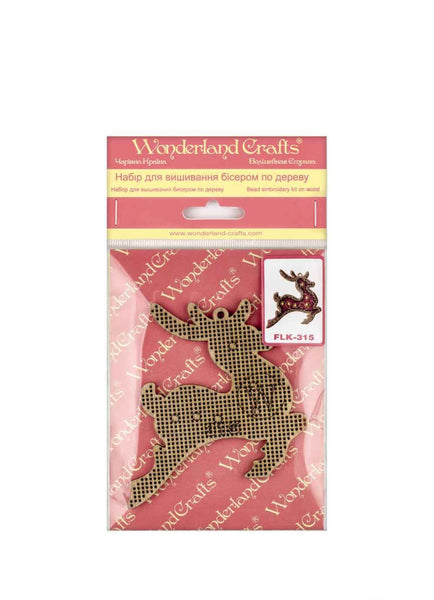 Bead Embroidery Kit On Wood, Christmas decoration, Wonderland Crafts FLK-315