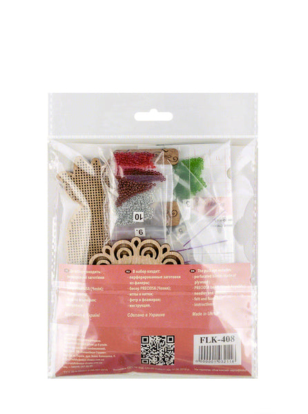 Bead Embroidery Kit On Wood, Wonderland Crafts FLK-408