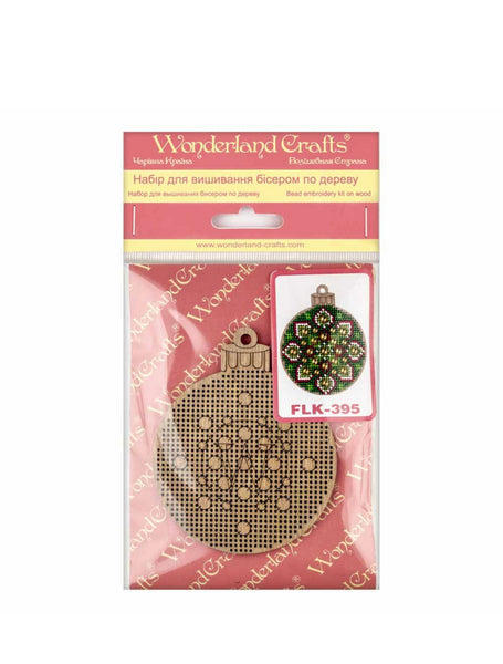 Bead Embroidery Kit On Wood, Christmas decoration, Wonderland Crafts FLK-395