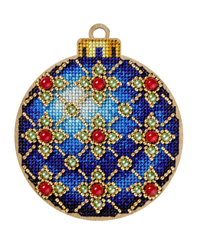 Bead Embroidery Kit On Wood, Christmas decoration, Wonderland Crafts FLW-008