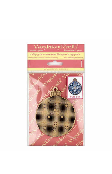 Bead Embroidery Kit On Wood, Christmas decoration, Wonderland Crafts FLK-311