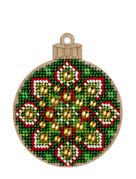 Bead Embroidery Kit On Wood, Christmas decoration, Wonderland Crafts FLK-395