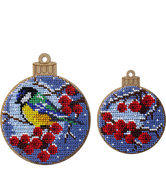 Bead Embroidery Kit On Wood, Christmas decoration, Wonderland Crafts FLK-304