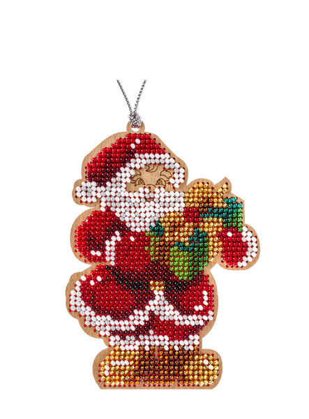 Bead Embroidery Kit On Wood, Christmas decoration, Wonderland Crafts FLK-145