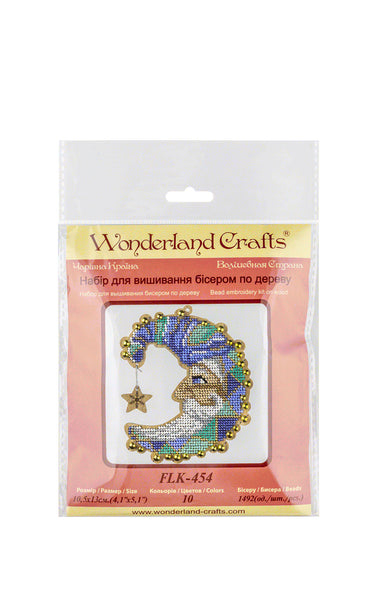 Bead Embroidery Kit On Wood, Christmas decoration, Wonderland Crafts FLK-454