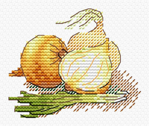 Gold Onion. Mini Cross stitch kit. MP Studio M-743