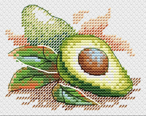 Avocado. Mini Cross stitch kit. MP Studio M-741