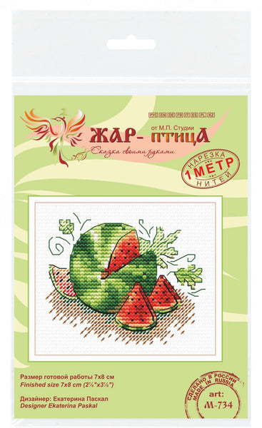 Sugary Watermelon. Mini Cross stitch kit. MP Studio M-734