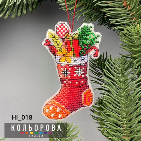 Christmas stockings. Counted Cross stitch kit on plastic canvas. Kolorova M-018