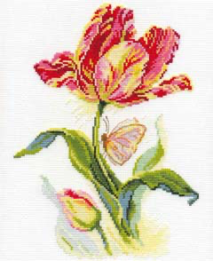 Tulip and butterfly. Cross Stitch kit. Alisa 2-14