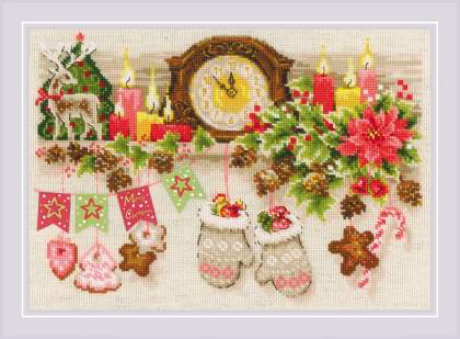 Christmas Shelf. Cross stitch kit. Riolis 1903