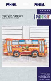 Cushion top: School Bus. Counted Cross stitch kit. Panna PD-1947