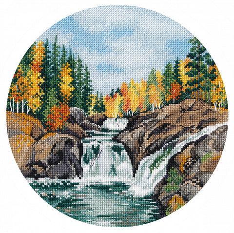 Kivatch Waterfall Cross Stitch Kit Oven 1484