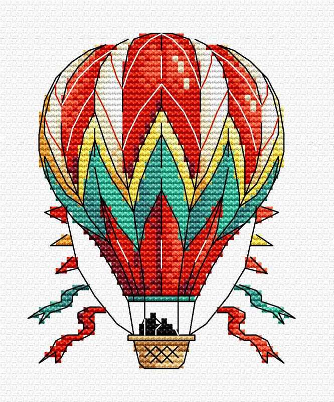 Holliday Air balloon. Cross stitch kit. MP Studio M-353