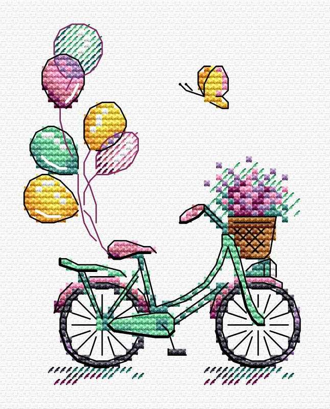 Holliday Bicycle. Cross stitch kit. MP Studio M-355