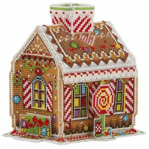 Gingerbread House. 3D Cross Stitch Kit Cross stitch kit with plastic canvas and beads. Panna 15-75