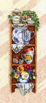 Cupboard with cups. Counted Cross stitch kit. Adrianna P-34