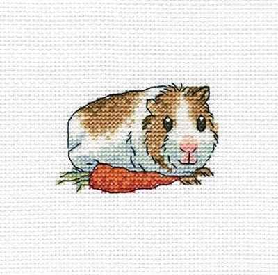 Guinea pig with carrot. Mini Cross stitch kit. RTO H261