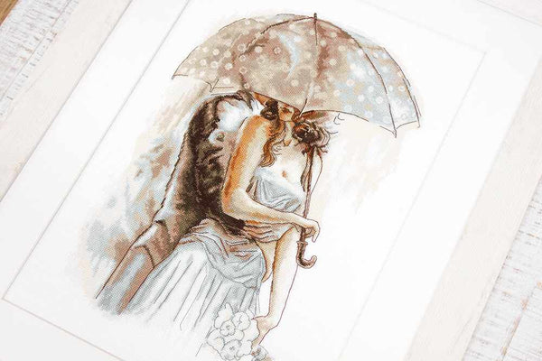 Under the umbrella-2. Counted Cross Stitch Kit Luca-S B2294