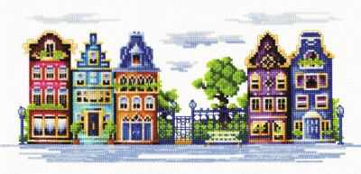 Quiet street. Counted Cross stitch kit. Adrianna T-12