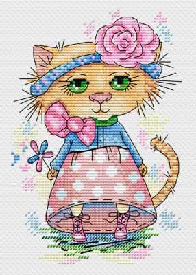 Lady Cat. Cross stitch kit. MP Studio M-173