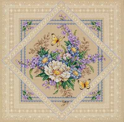 Lace Flowers. Cross stitch kit. Classic Design 4407