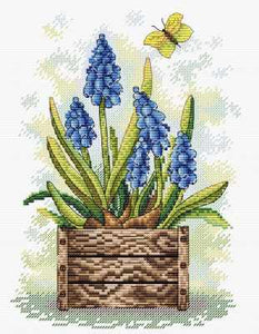 Sapphire Flower. Cross Stitch kit. MP Studio M-206