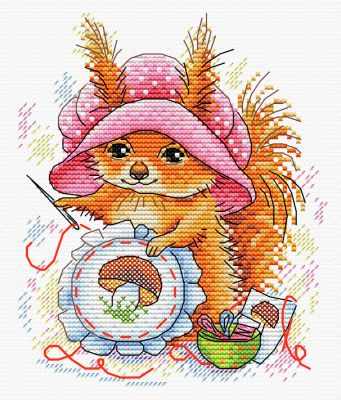 Red crafter. Cross stitch kit. MP Studio M-286