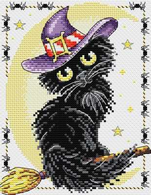 Black cat. Cross stitch kit. MP Studio M-295