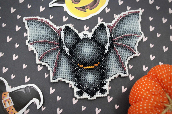 Bat  2D Cross stitch kit on plastic canvas. MP Studio P-304