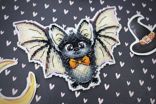 Bat  2D Cross stitch kit on plastic canvas. MP Studio P-304