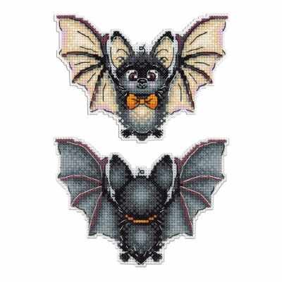 Bat  2D Cross stitch kit on plastic canvas. MP Studio P-304