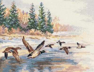 Flying ducks. Cross Stitch kit. Alisa 3-27