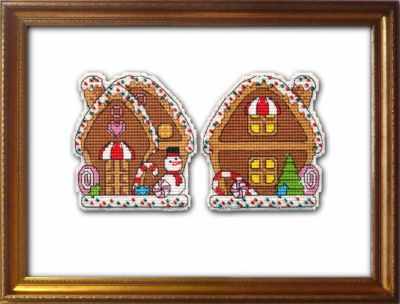 Ginger House  2D Cross stitch kit on plastic canvas with beads. Oven 1132