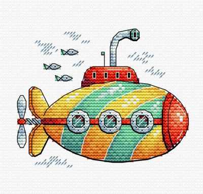 Happy Submarine. Cross stitch kit. MP Studio M-378