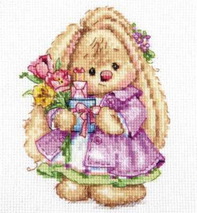 Rabbit-toy: Spring.  Cross Stitch kit. Alisa O-193