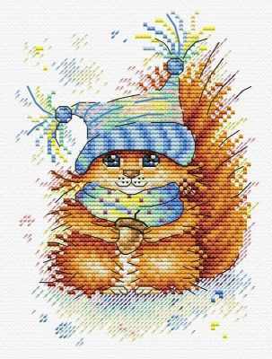 Icy Squirrel  Cross stitch kit. MP Studio M-395