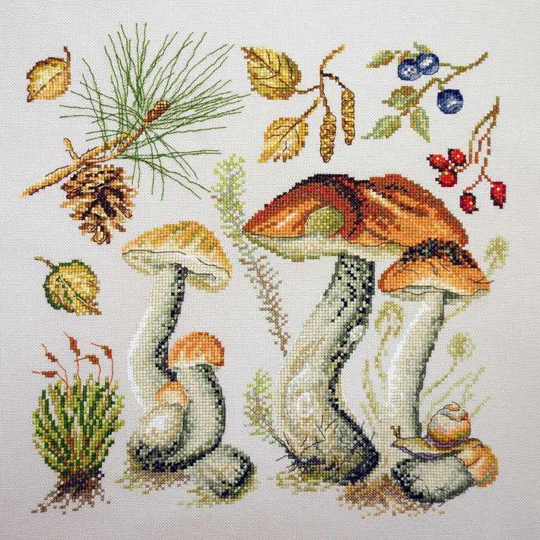 Mushroom: Birch bolete Mushroom. Counted Cross stitch kit. Maria Iskusnica 04.012.04
