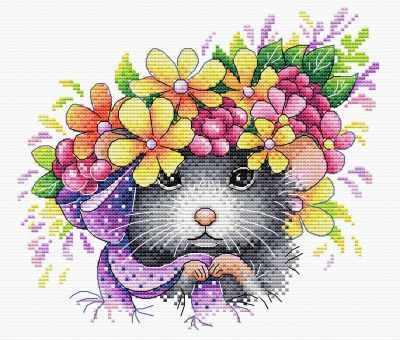 Fancy Mouse. Cross Stitch kit. MP Studio M-428