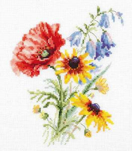 Bouquet with poppies. Cross Stitch kit. Alisa 2-48