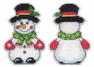 Snowman 2D  Cross stitch kit on plastic canvas. Oven 1248