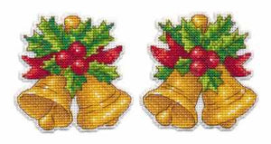 Jingle bells 2D Cross stitch kit on plastic canvas. Oven 1252