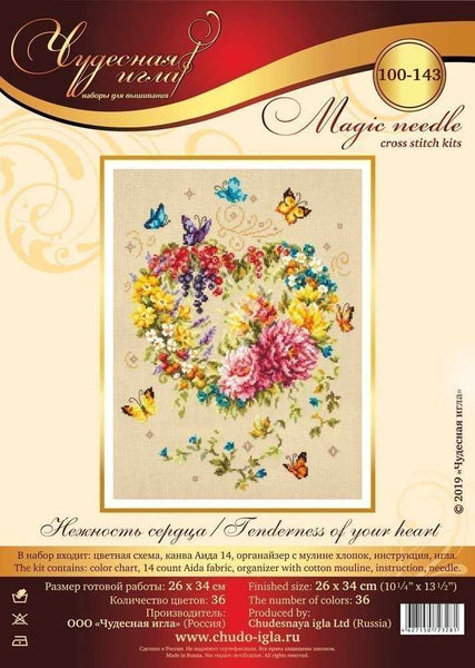 Heart Collection: Tenderness of the heart. Cross stitch kit. Magic Needle 100-143