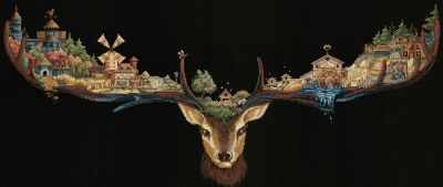 Reindeer domain. Cross stitch kit. Adrianna O-21