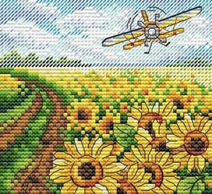 Miniature: Sunflower Morning. Cross stitch kit. MP Studio M-519