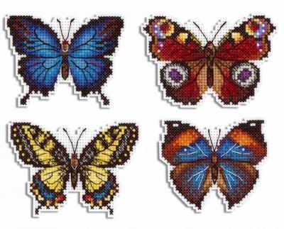 Butterfly.  Magnets  Cross stitch kit on plastic canvas. MP Studio P-485