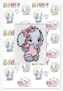 Postcard: Baby Elephant- Counted Cross Stitch Kit  Luca-S S(P)-82