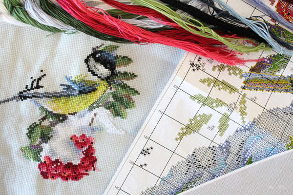Winter Birds. Cross stitch kit. MP Studio HB-726